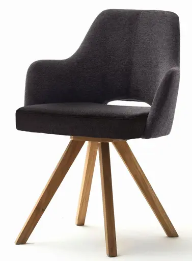 Schalenstuhl MIXIE - Rückstellfunktion, Stoff, Anthrazit