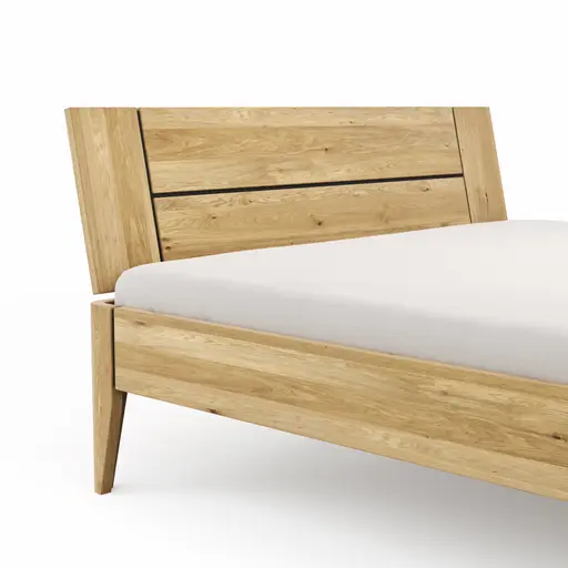 Bettgestell New Jersey - Liegefläche ca. 180x200 cm, Wildeiche massiv, mit Lisenen Anthrazit