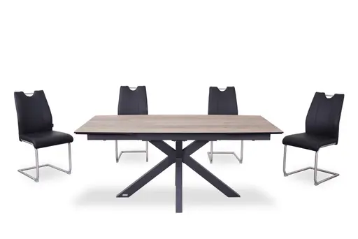 Esstisch MELANIA - ausziehbar, LB ca. 180x95 cm, Glaskeramik, Braun