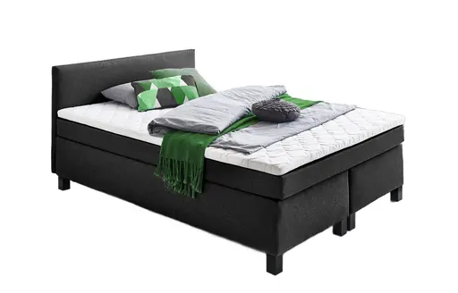 Boxspringbett- Liegefläche ca. 140x200 cm, Stoff, Grau