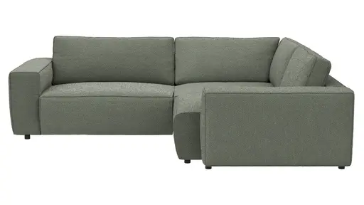 Ecksofa Lilaia - 2-Sitzer links, Ecke, 1,5-Sitzer Tief, Stoff, Olivgrün