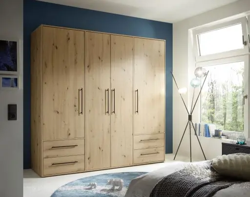 Drehtürenschrank FATHIE- B ca. 206 cm, Eiche Dekor