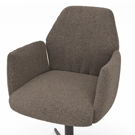 Armlehnstuhl Nashville - drehbar, Stoff, Dunkelbraun