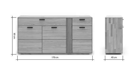 Sideboard Estana - Eiche massiv, legno