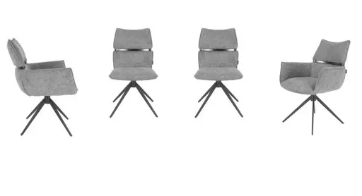 Stuhl MARJA - drehbar, Stoff, Grau