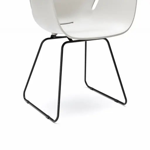 Armlehnstuhl Tooon - Kunststoffschale, Weiß, Kufe, Schwarz