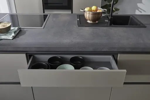 Inselküche 56.210 GL 3 523, Taupe metallic matt