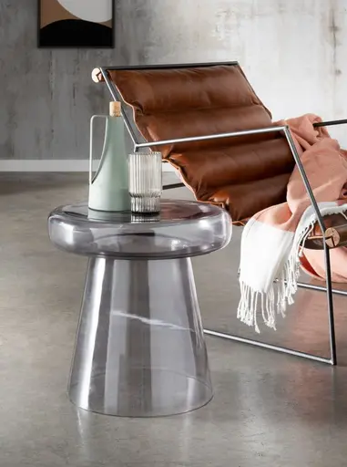 Beistelltisch - Ø/H ca. 40x39 cm, Grau