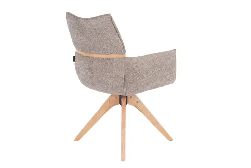 Armlehnstuhl MAROU - drehbar, Stoff, Braun