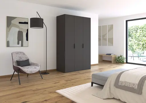 Drehtürenschrank ROVERO- B ca. 135 cm, Graphit