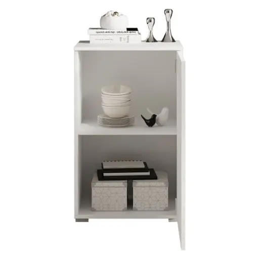 Kommode - B ca. 50 cm, Weiß, Hochglanz