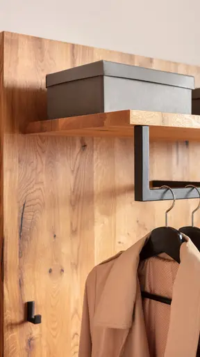 Garderobenpaneel Savannah - Wildeiche massiv, natur geölt