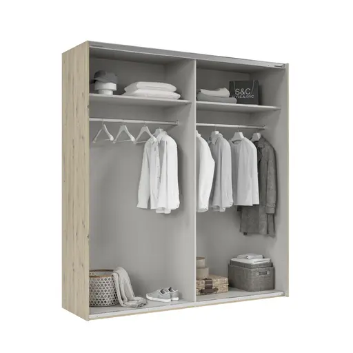 Schwebetürenschrank- B ca. 200 cm, Eiche Dekor 