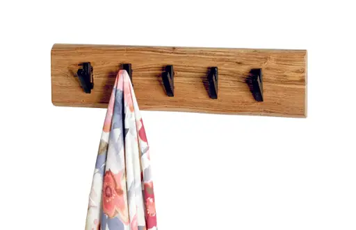 Wandgarderobe - B ca. 60 cm, Akazie, Schwarz