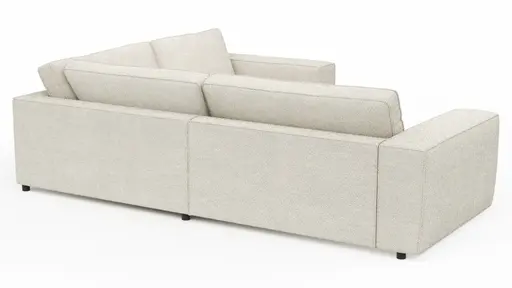 Ecksofa Lilaia - 2-Sitzer links, Ecke, 1,5-Sitzer Tief, Stoff, Creme