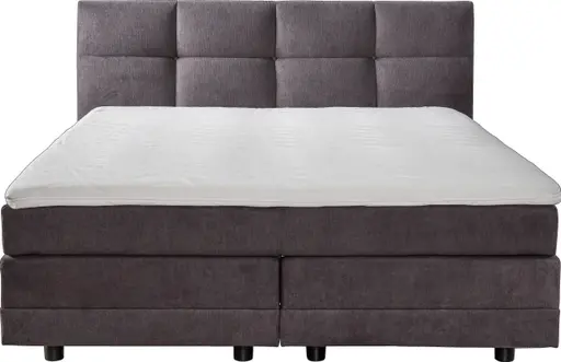 Boxspringbett - Liegefläche ca. 180x200 cm, Stoff, Dunkelgrau