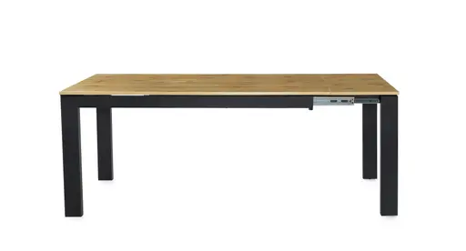Esstisch - ausziehbar, LB ca. 160x90 cm, Wildeiche Nachbildung, Schwarz