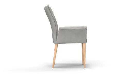 Armlehnstuhl Floriana - Stoff, Hellgrau