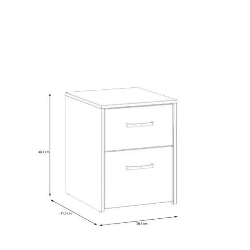 Nachtkonsole FILIPO- Weiß,  Eiche Dekor