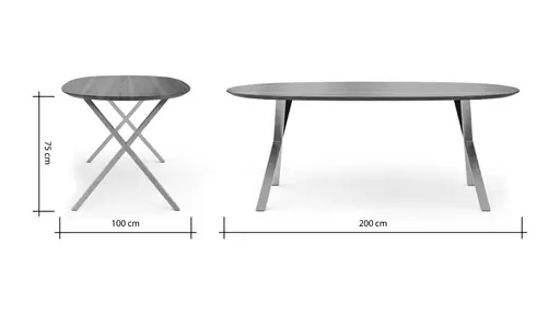 Esstisch Nayara - LB ca. 200x100 cm, Wildnussbaum massiv, geölt
