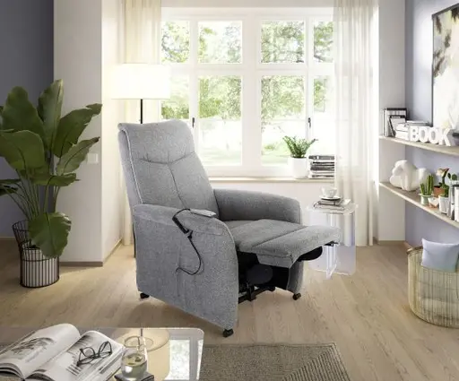 TV-Sessel - Relaxfunktion, Stoff, Grau