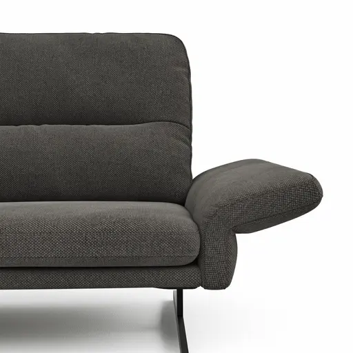 Ecksofa  Alexander -  Longchair links mit 3-Sitzer inkl. Kopfstütze/Armlehne verstellbar, Stoff, Taupe