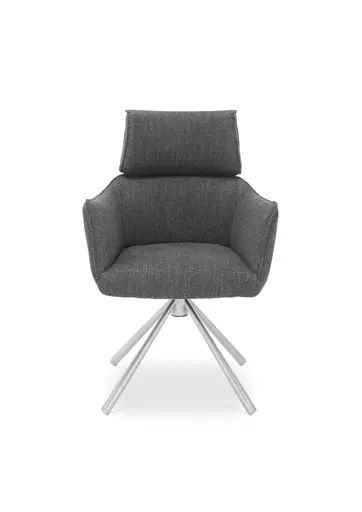 Armlehnstuhl MASHA - drehbar, Stoff, Grau