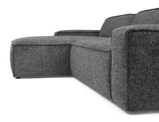 Ecksofa - Longchair links mit 2-Sitzer, Sitzvorzug motorisch, Stoff, Anthrazit