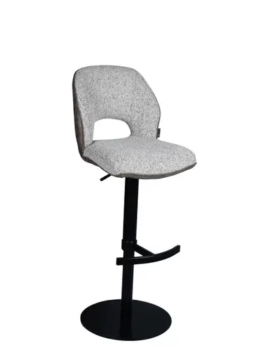 Barhocker MAILE - drehbar, höhenverstellbar, Stoff, Braun