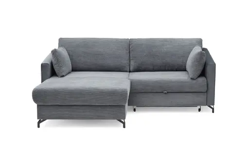 Ecksofa - 1,5-Sitzer, Ecke rechts inkl. Schlaffunktion und Bettkasten, Stoff, Anthrazit