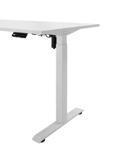 Schreibtisch - höhenverstellbar, LB ca. 137x68 cm, Weiß