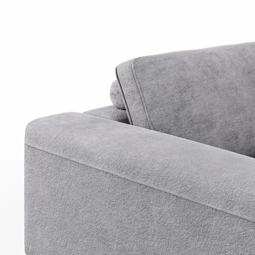 Ecksofa Solano - 1,75-Sitzer mit Longchair Rechts, Stoff, Grau