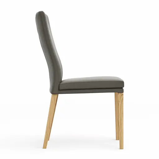 Stuhl Tuma- Leder, Graubraun