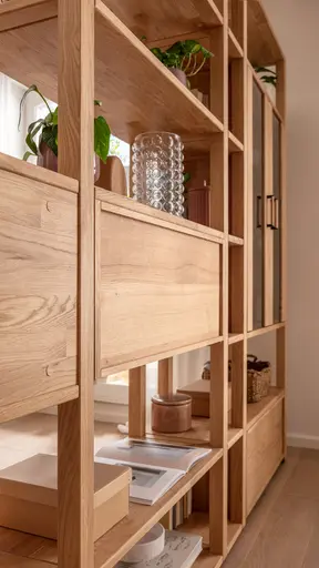 Wohnwand Elara - Eiche massiv, legno geölt