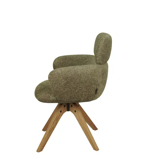 Armlehnstuhl MANJA - drehbar, Stoff, Braun