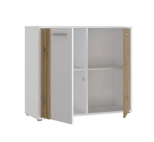 Kommode FLORISS- Weiß, Eiche Dekor