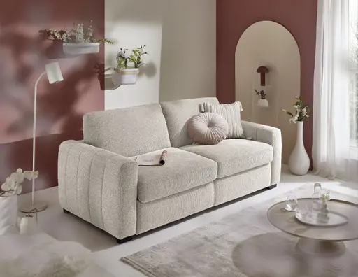 Schlafsofa MYLES - Stoff, Truffle