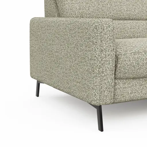 Ecksofa Valera - 3-Sitzer mit Ecke rechts inkl. Rückenlehne verstellbar und Relaxfunktion motorisch, Stoff, Limone