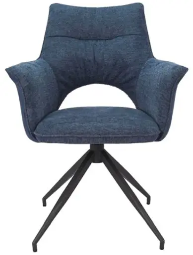 Armlehnstuhl MALEEN - drehbar, Stoff, Blau