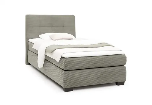 Boxspringbett JILA- Ligefläche ca. 120x200 cm, Stoff, Taupe