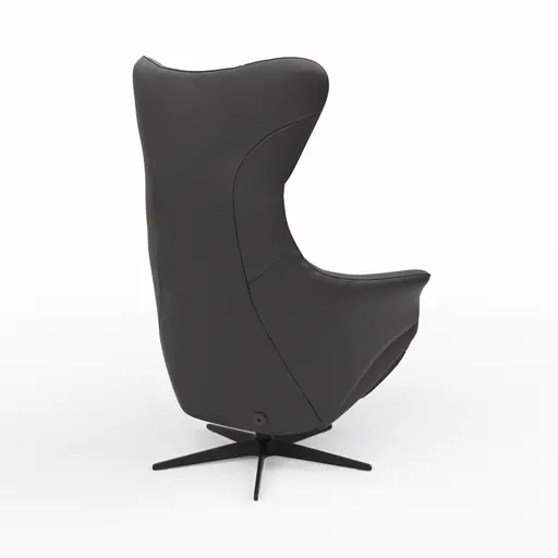 Relaxsessel Follina - Relaxfunktion (motorisch), Leder, Schwarz, Akku