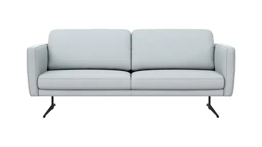 Sofa Estrela - 2,5-Sitzer inkl. Rücken-/Armlehne verstellbar, Leder, Hellgrau