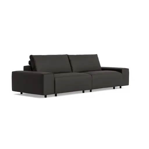 Sofa Sorano - 3-Sitzer, Leder, Schlamm