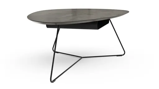 Couchtisch Fano - LBH ca. 121x75x38 cm, HPL Laminat, Graubraun