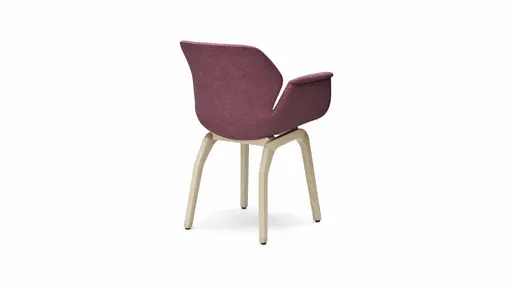 Armlehnstuhl Tooon - Stoff Beere, Gestell Holz