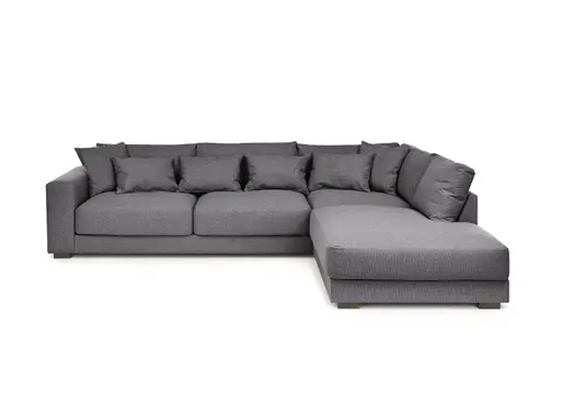 Ecksofa - 3-Sitzer, Ecke rechts, Stoff, Anthrazit