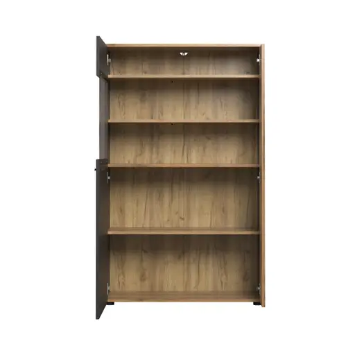 Highboard - B ca. 90 cm, Anthrazit, Eiche Coast Evoke Nachbildung