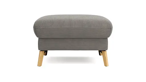 Hocker Maryville - LB ca. 74x74 cm, Stoff, Grau