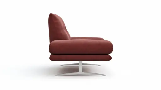 Sofa Lucero - 2,5-Sitzer inkl. Rückenlehne verstellbar, Leder, Weinrot