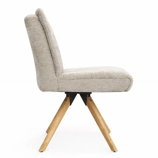 Stuhl Evania - Dreh und Relax-Funktion, niedriger Rücken, Stoff, Ecru